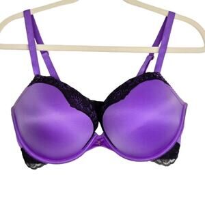 Sexy Siren Victoria’s Secret Bombshell Push‑Up Bra Purple Black Lace Size 38D
